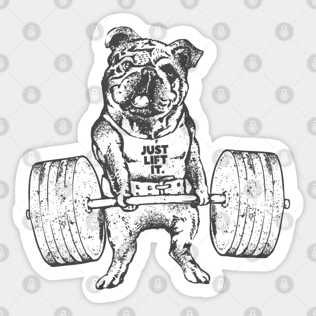 English Bulldog Lift Sticker by huebucket